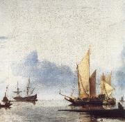unknow artist A Dutch Yacht and Other Vessels Becalmed Near the Shore Spain oil painting artist